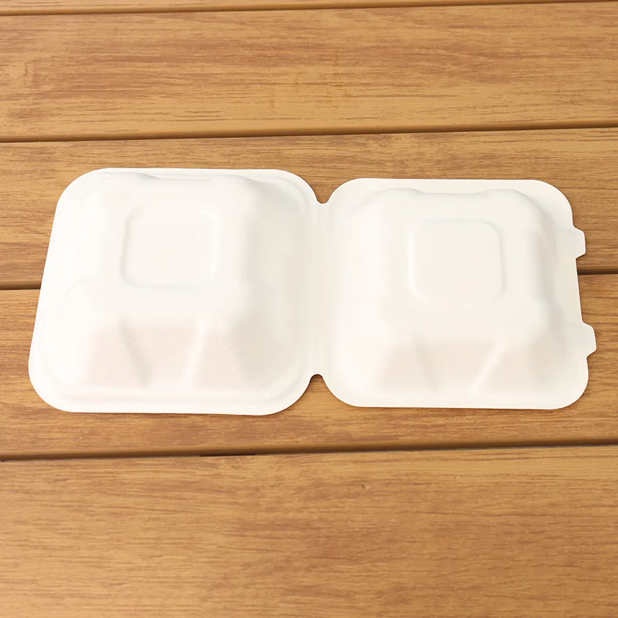 Disposable Bagasse Take Away Food Box Food Packaging Hamburger Box