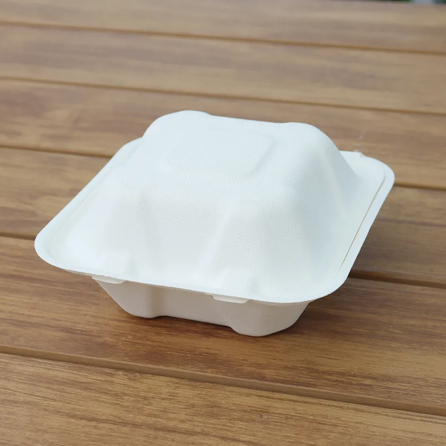 Disposable Bagasse Take Away Food Box Food Packaging Hamburger Box