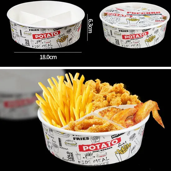 Korean Fried Chicken Box Custom Hamburger Fried Chicken Wing Paper Boxes Kraft Paper Box Take Away Boxes Fast Food Container