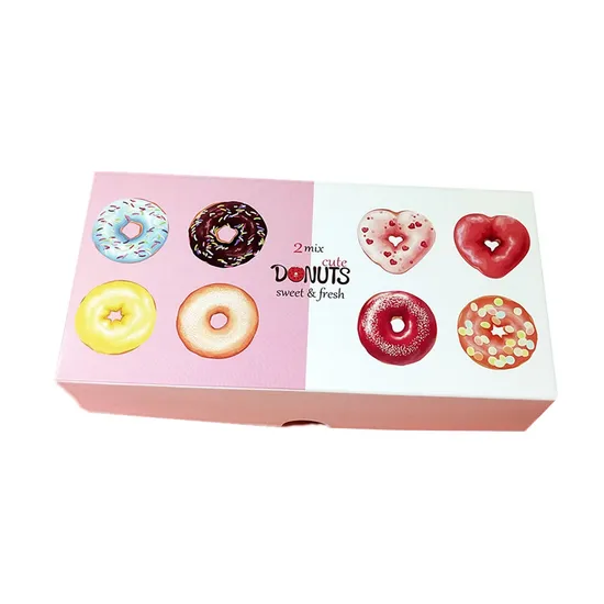 Custom Logo Donut Box Doughnut Package Bakery Cake Boards Box Personalized Boxes