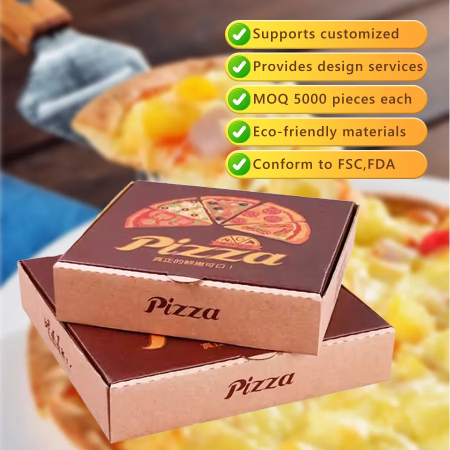 Sales Wholesale Price Food Packaging Custom Printed Hexagon Pizza Box Cardboard Different Sizes Pizza Boxes with Logo