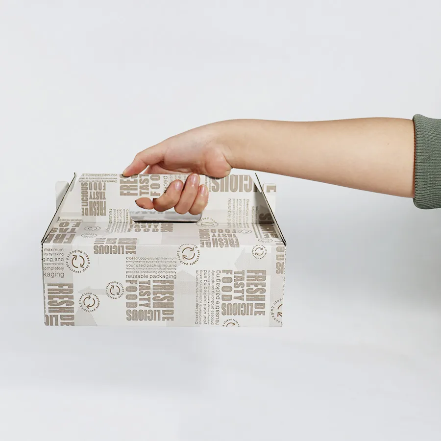 Biodegradable Handheld Burger Hot Dog Fried Chicken Packing Box Takeaway Packing Box