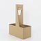 Biodegradable Cup Holder Tray Custom Logo Printed Coffee Cups Disposable Eco Friendly Kraft Corrugated Cardboard 2-Cup Carrier