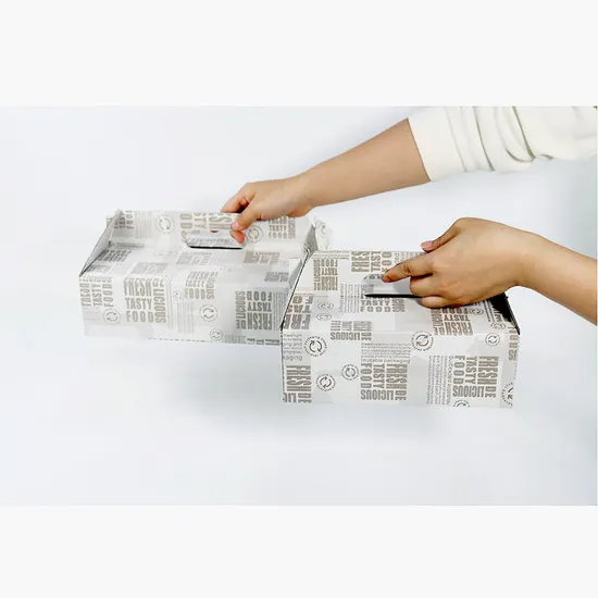 Biodegradable Handheld Burger Hot Dog Fried Chicken Packing Box Takeaway Packing Box