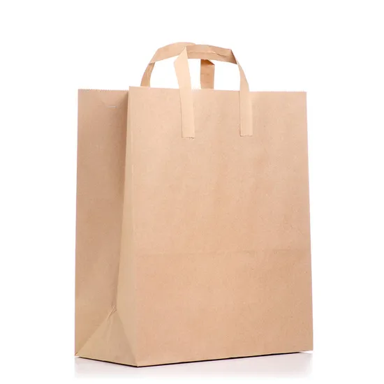 Custom Logo Recyclable Eco-Friendly Paper Food Handle Bags Take Away Paper Bags
