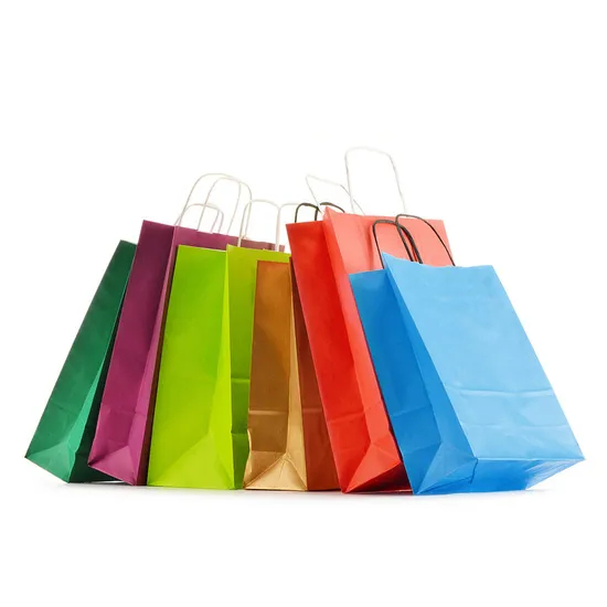 Wholesale Recyclable Promotional Custom Printed Logo Packaging Paper Gifts Bag with Handles Shopping Bags