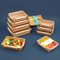 Greasy-Proof Square Salad Box Disposable Paper Salad Box Custom Fast Food Takeaway Packaging Boxes Disposable Kraft Paper Window Salad Box Outer Packing Carton
