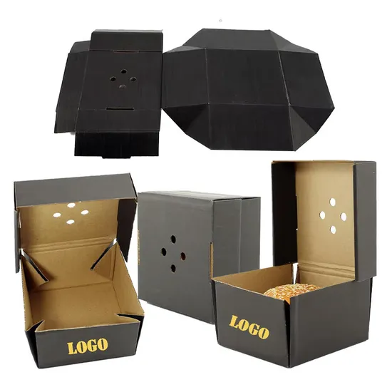 5inch Stock Factory Quality Colorful Printing Food Grade Container Hamburger Paper Boxes