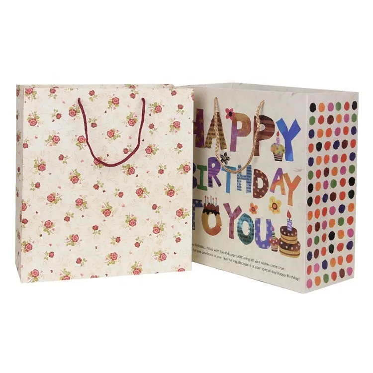 Wholesale Full Customized Logo Printed Shopping Paper Bag with Handle Brown and White Kraft Paper Bags with Your Own Logo