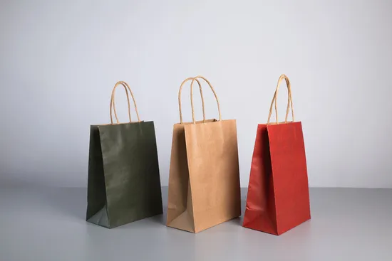 Printable Natural Kraft Paper Bags in Bulks with Twisted Handles India Kraft Paper Bag Manufacturers Shopping Bag