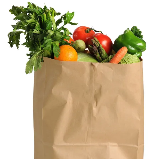 Custom Greaseproof Paper White Brown Kraft Food Packaging Bag for Packing Bread Burger Vegetable