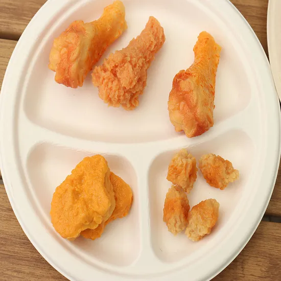 High Quality Food Grade Bagasse Cutlery Custom Packaging Bagasse Paper Plates