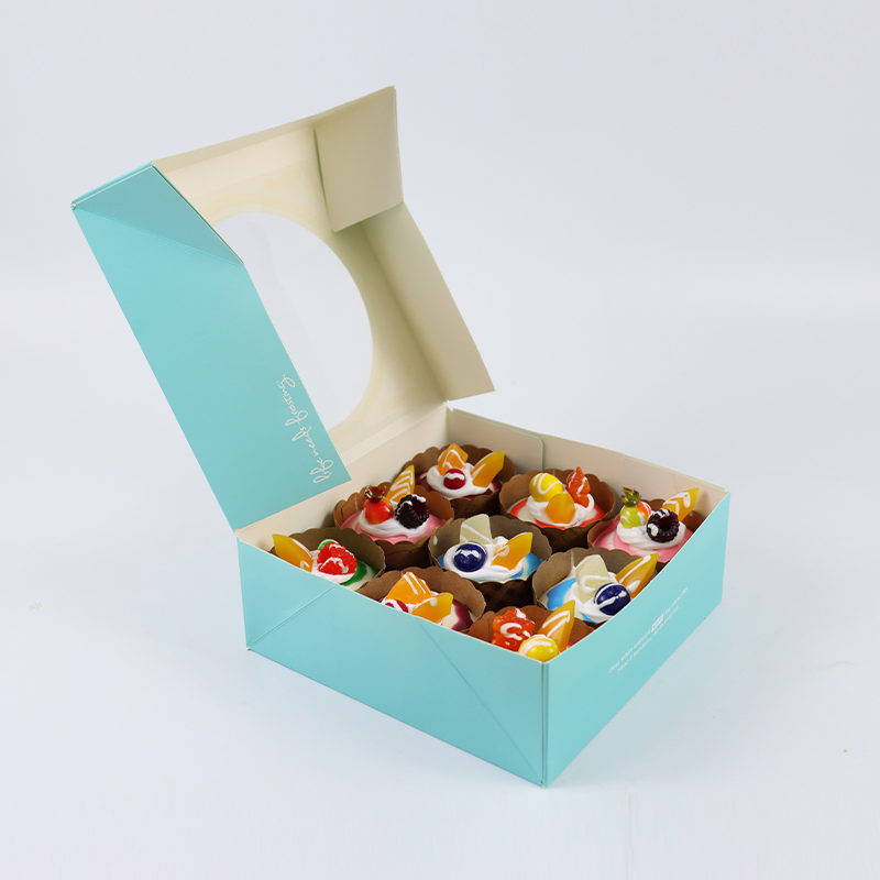 Wholesale Custom Transparent Paper Package with Logo for Donuts Chocolate Cookie Packaging Paper Box