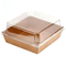 High-End Custom Logo Disposable Party Box Kraft Paper Sushi Salad with Clear Anti Fog Pet Window