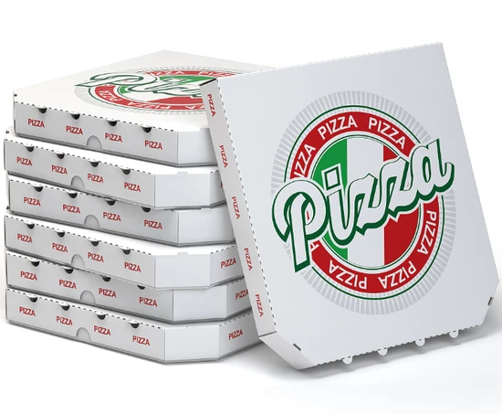 White Custom Pizza Takeaway Box 33X33 40X40 Custom Size Design Pizza Box