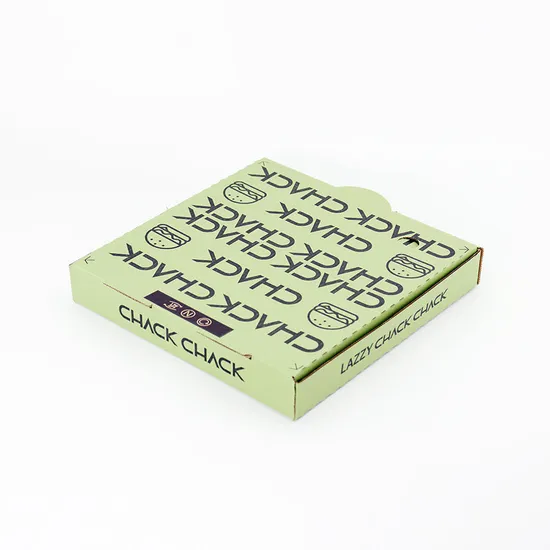 Custom Recyclable Pizza Cardboard Box with Logo Gold Foil Stamping for Food Packaging and Box