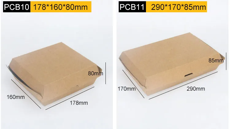 Biodegradable Corrugated Kraft Box Customized Hamburger Paper Box Disposable Cardboard Burger Boxes Greaseproof