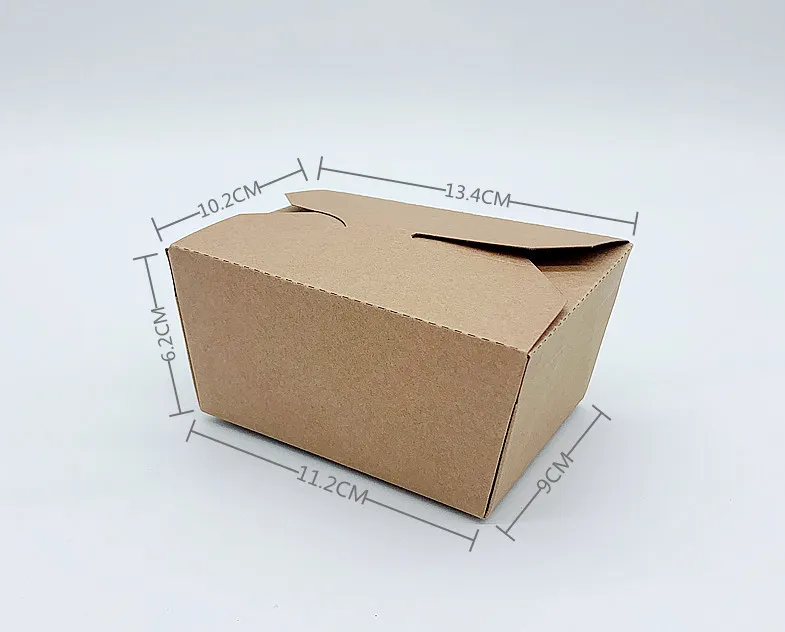 Wholesale Printing Logo Bio-Degradable Fried Chicken Kraft Paper Box Fruit Kraft Paper Box Food Salad Packing Fast Food Take Away