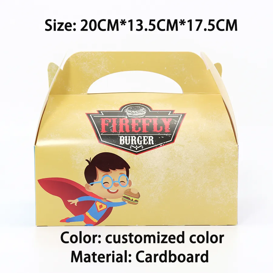 Custom White Cardboard Cake Box Children Cake Box Colorful Paper Cake Box with Handle