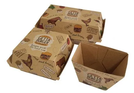 Suitable Size Stable and Reliable Customized Packaging Hamburger Burger Box for Cafeteries