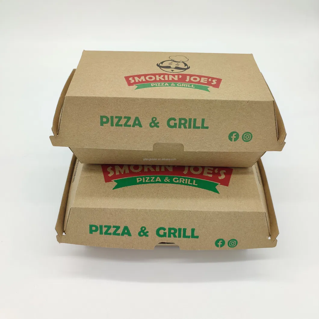 6inch Custom Printed Recycled Take Away French Fries Paper Boxes Fast Food Burger Hamburger Packaging