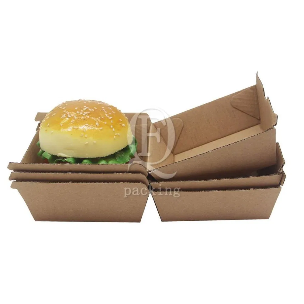 Anti-Squeeze Oil-Proof Customized Hot Dog Hamburger Burger Box for Convenience Stores