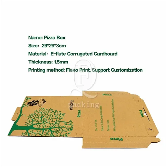 Sturdy Structure Smooth Inner Wall Customized Pizza Packing Box for Pizza Restaurant