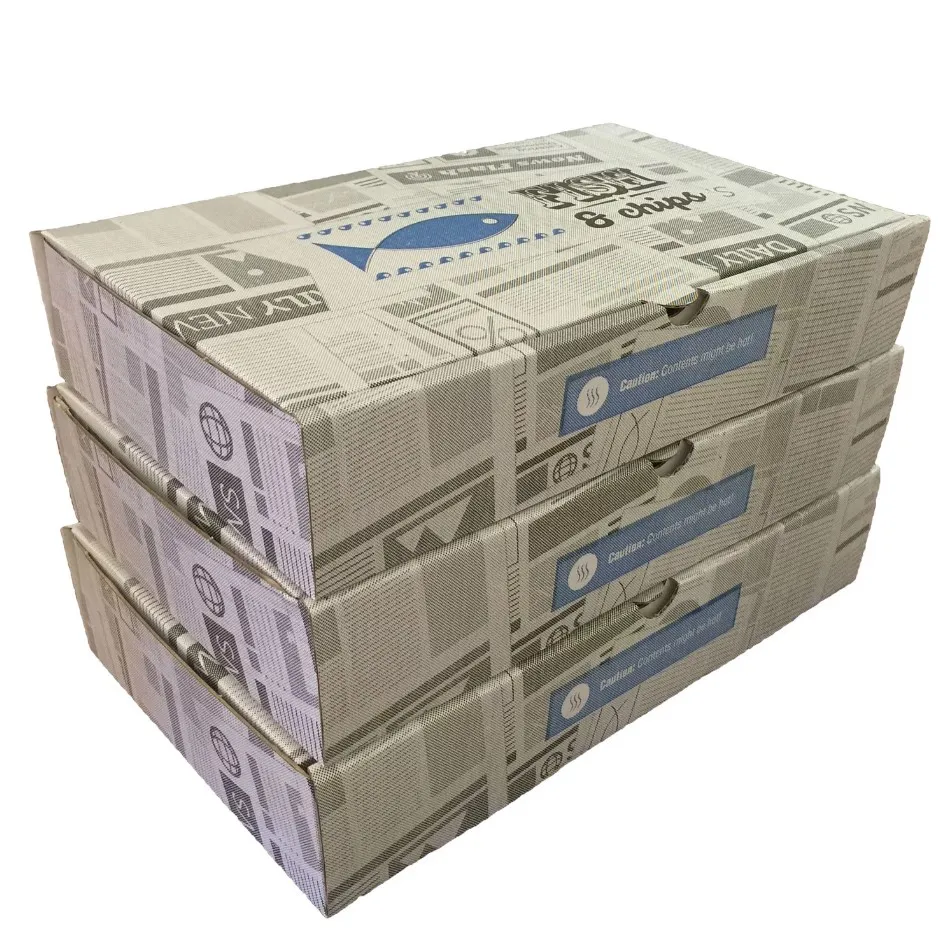 The Fine Fried Fish Box Cheap High Quality Fish and Chips Paper Box Fish and Chips Take Awaybox