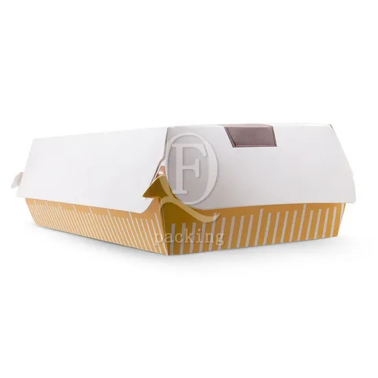Folding Design No Deformation Customized Biodegrable Hamburger Box for Camping or Hiking