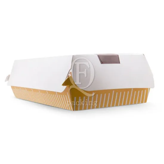 Folding Design No Deformation Customized Biodegrable Hamburger Box for Camping or Hiking