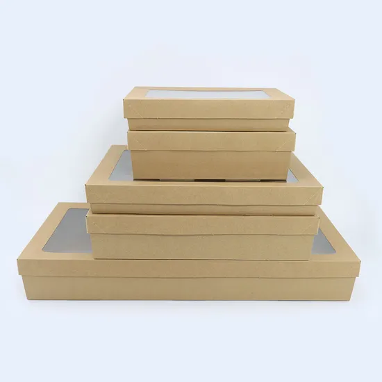 Biodegradable Packing Cake Food Gift Brown Cardboard Paper Box with Custom Logo