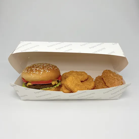 6inch Wholesale Custom Cardboard Kraft Paper Square Clamshell Packaging Hamburger Box
