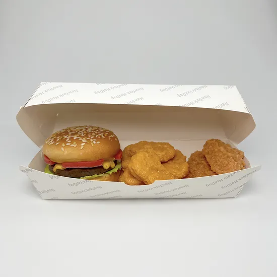 6inch Wholesale Custom Cardboard Kraft Paper Square Clamshell Packaging Hamburger Box