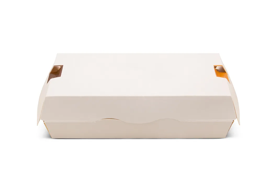 Wholesale Custom Food Grade Disposable Biodegradable Kraft Paper with Logo Printing Packaging Box Pastry Slice Cardboard Packing Sandwich Box