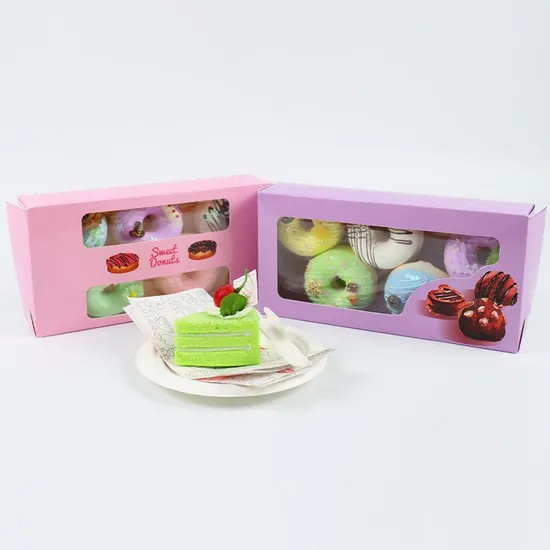 Customizable Wholesale Recycled Clear Window Handle Cakes Box Bakery Box Gift Box