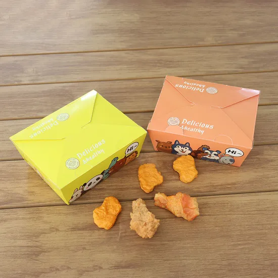 Disposable Biodegradable Fast Food Paper Box Internal Lamination Fried Chicken Box