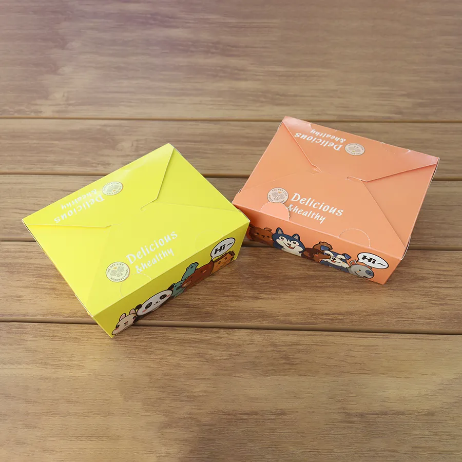 Disposable Biodegradable Fast Food Paper Box Internal Lamination Fried Chicken Box