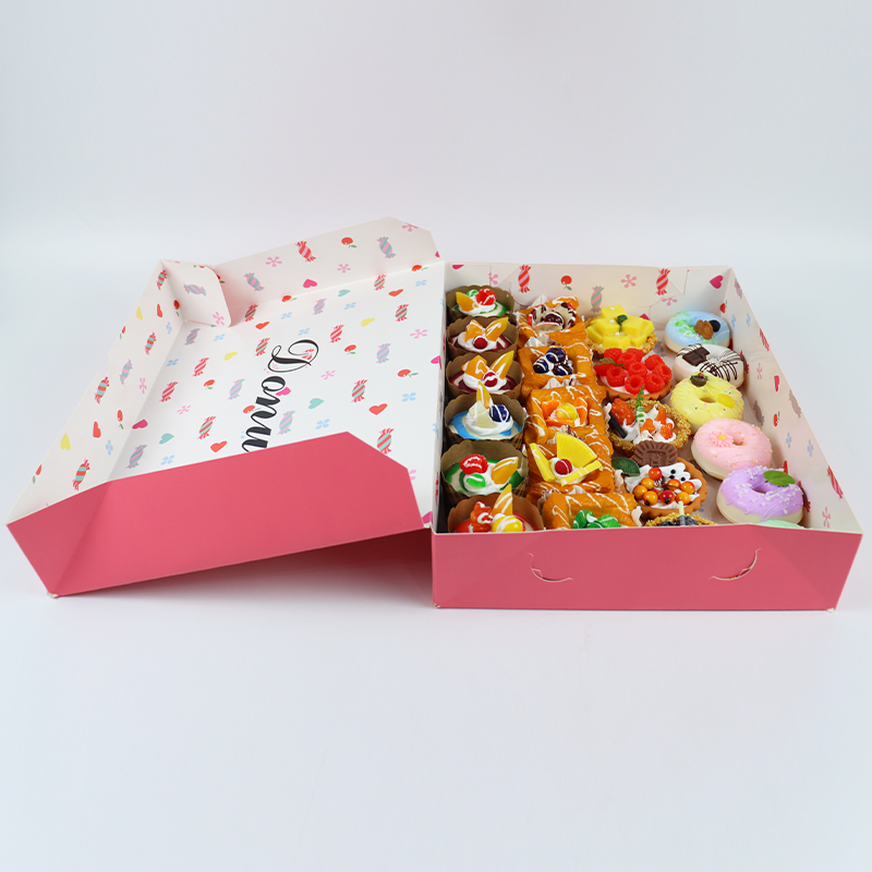 Custom Biscuit Cake Baking Muffin Cup Cake Food Packaging Box Container with Window 8inch