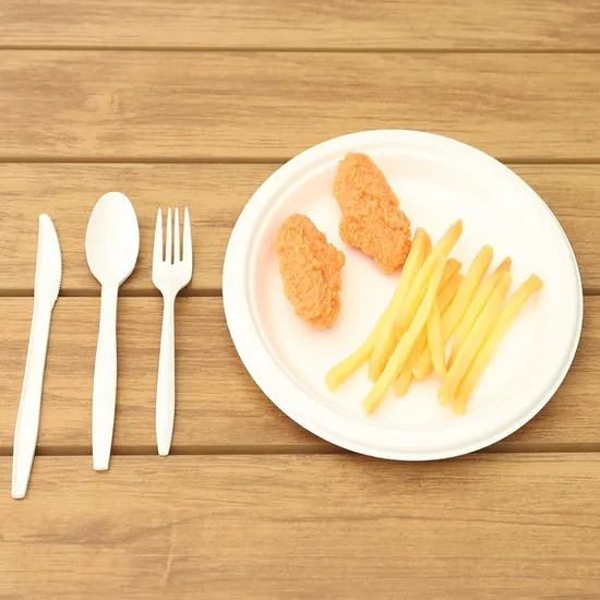 Factory Wholesale Custom Eco-Friendly Disposable Food Packaging Containers Food Cutlery Spoon Paper Tray
