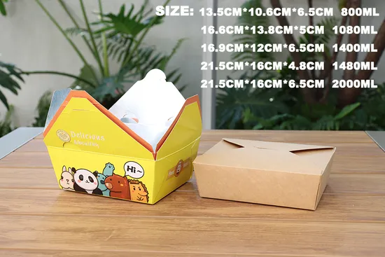 Wholesale Customized Logo Food Grade Takeaway Sushi Fried Chicken Chips Burger Container Eco-Friendly Disposable Cardboard Kraft Paper Food Box