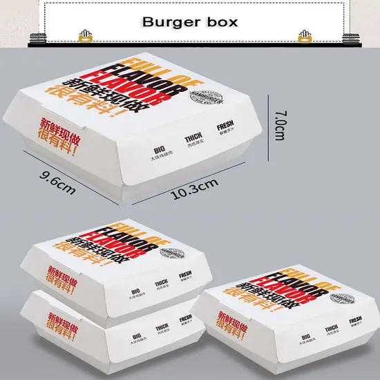 Custom Takeaway Fried Chicken Box Fast Food Packaging Disposable French Fries Burger Paper Pop Corn Box