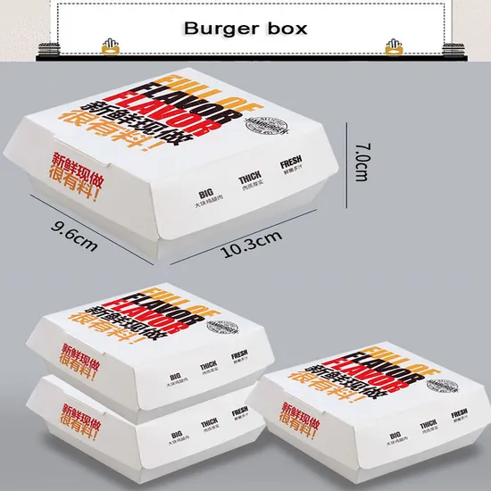 Custom Takeaway Fried Chicken Box Fast Food Packaging Disposable French Fries Burger Paper Pop Corn Box