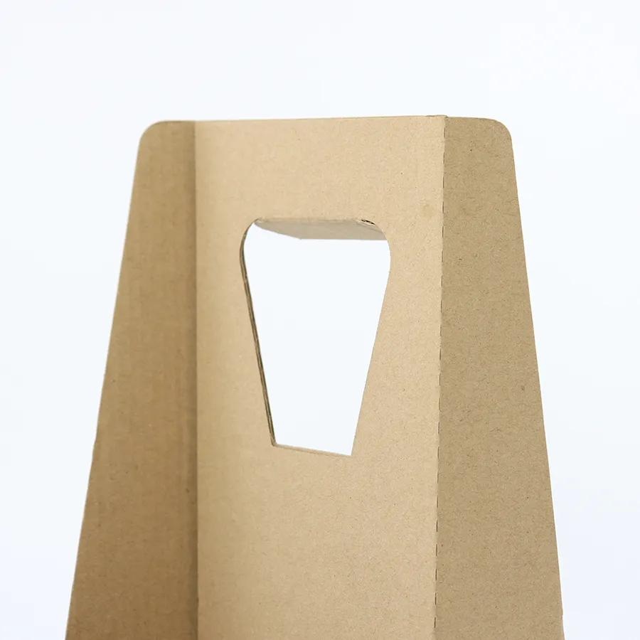 Coffee Factory Price Corrugated Paper Coffee Cup Holder with Logo, Paper Cup Holder for Coffee Tea Coladrinking, Eco-Friendly Kraft Corrugated Cardboard 2-Cup C