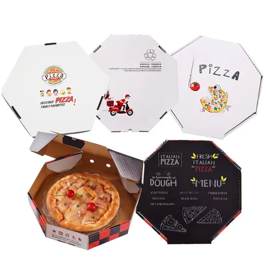 Factory Cheap Wholesale Custom Disposable Eco-Friendly Offset Printing Corrugated Kraft Paper Fast Food Lunch Meal Packaging Pizza Box for Food Use