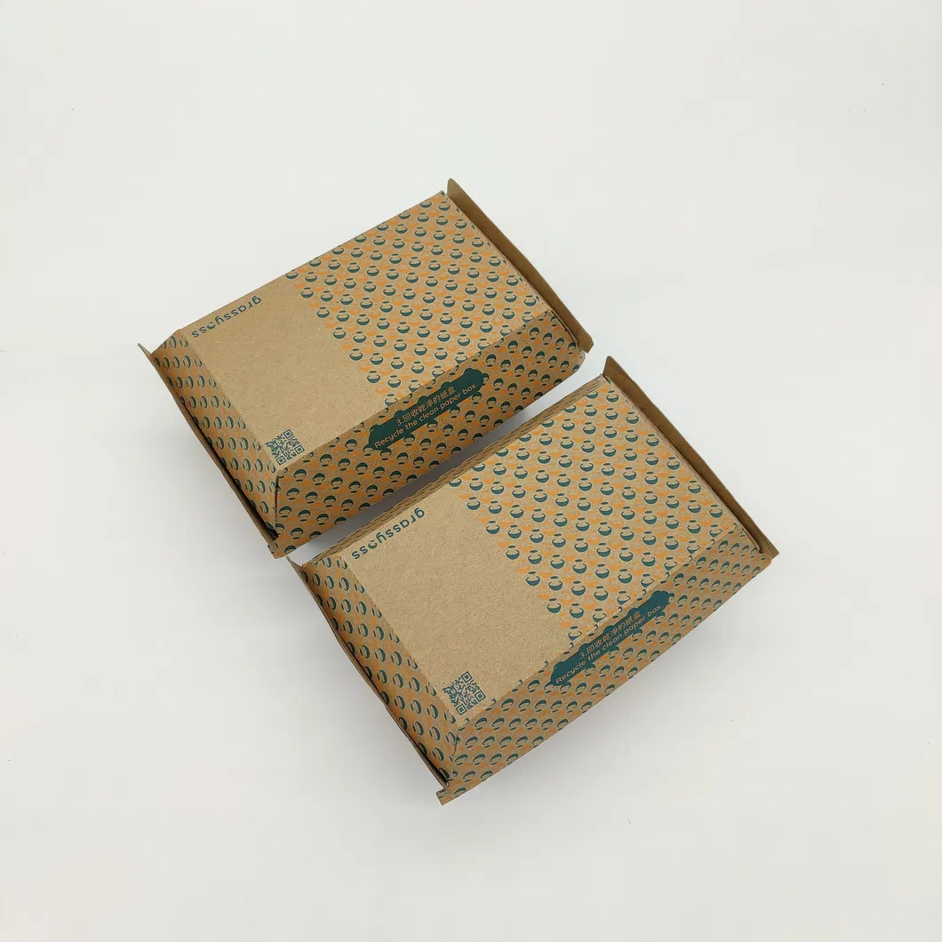 Factory Wholesale Customized Printing Logo Food Grade Disposable Takeaway Meal Packaging Rectangular Corrugated Kraft Paper Fries Chicken Nuggets Burger Box