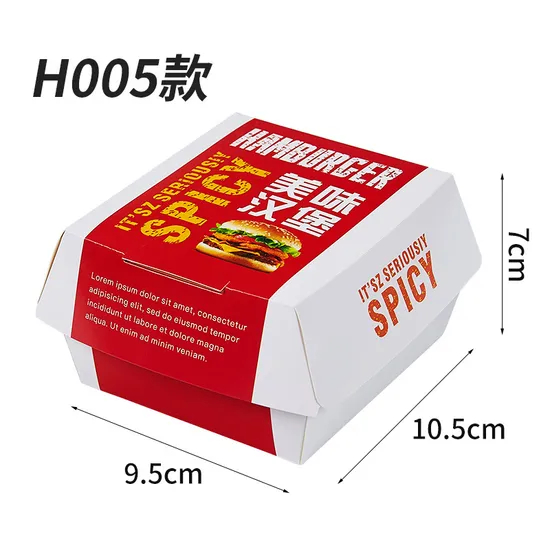 Factory Customized Food Grade Disposable Takeaway French Fries Chips Fried Chicken American Potato Popcorn Chicken Snack Food Packaging Paper Burger Box