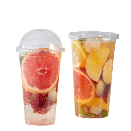 Factory Wholesale Food Grade Eco-Friendly Disposable Degradable Custom Juice Storage Packaging Milk Tea Cold Hot Drink Kraft Single Double Paper Cup with Lid