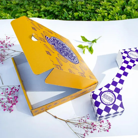China Factory Wholesale Customized Printing High-Quality All Size Color Kraft Paper Corrugated Food Grade Degradable Packaging Pizza Box with Logo