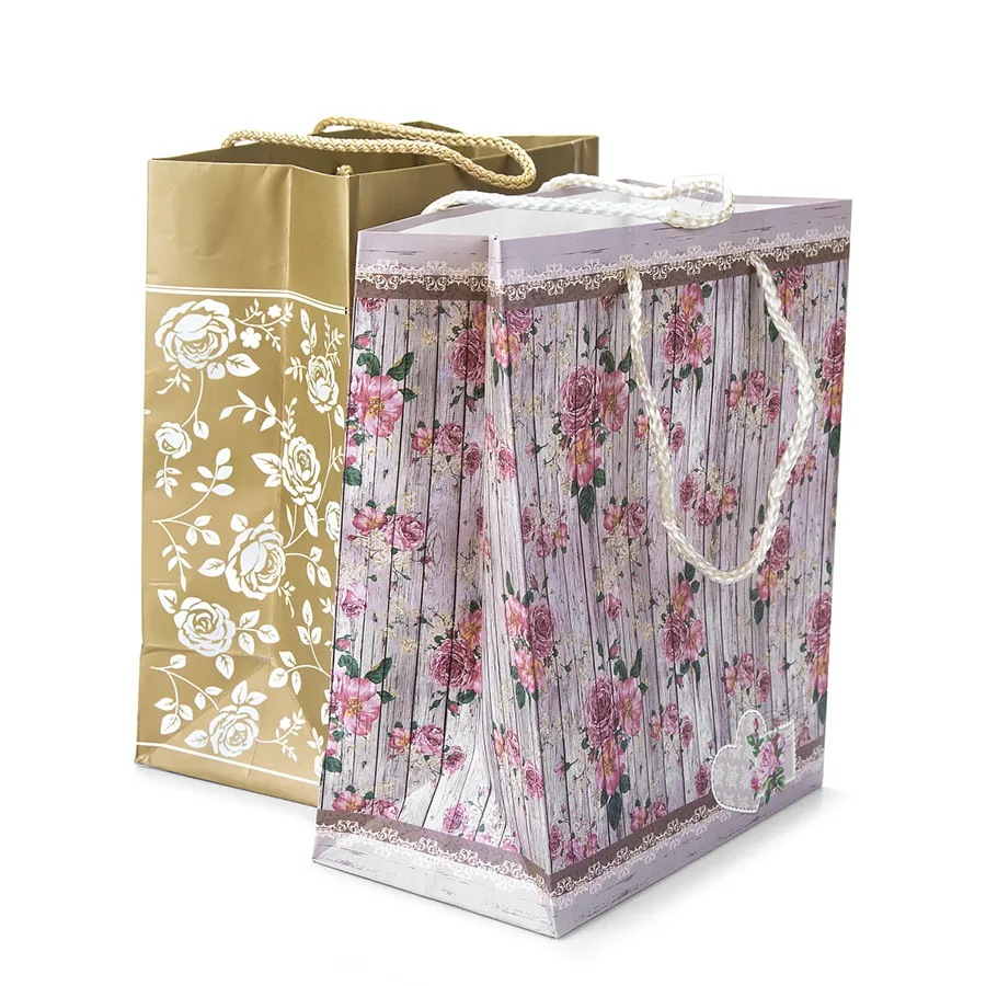 Wholesale Custom Printing Luxury Personalized Beautiful Degradable Eco-Friendly Packaging Shopping Gift Bread Kraft Card Food Packaging Paper Bag with Handle