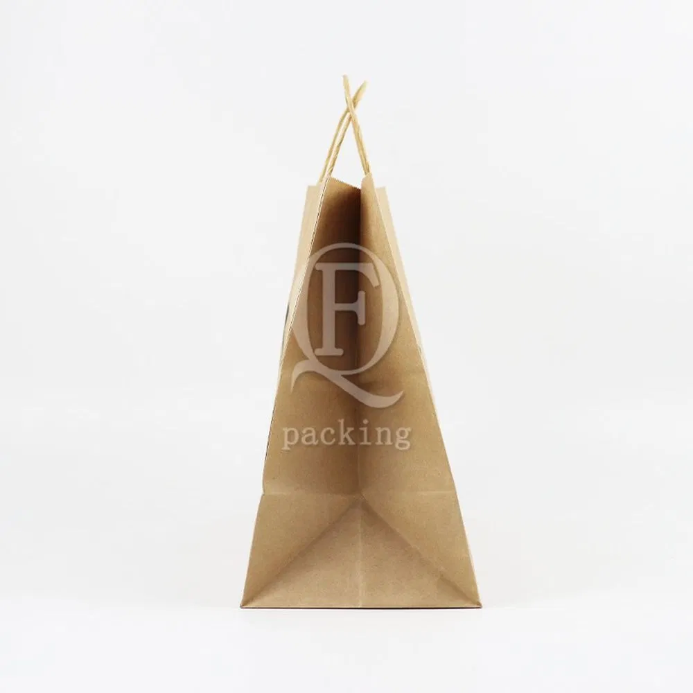 Wholesale Custom Printing Luxury Personalized Degradable Recyclable Shopping Gift Fruit Food Packaging Kraft White Card Paper Bag with Portable Handle